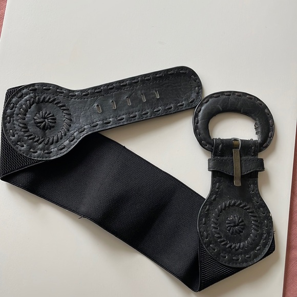 Accessories - 90s style‎ big belt stretchy with leather front